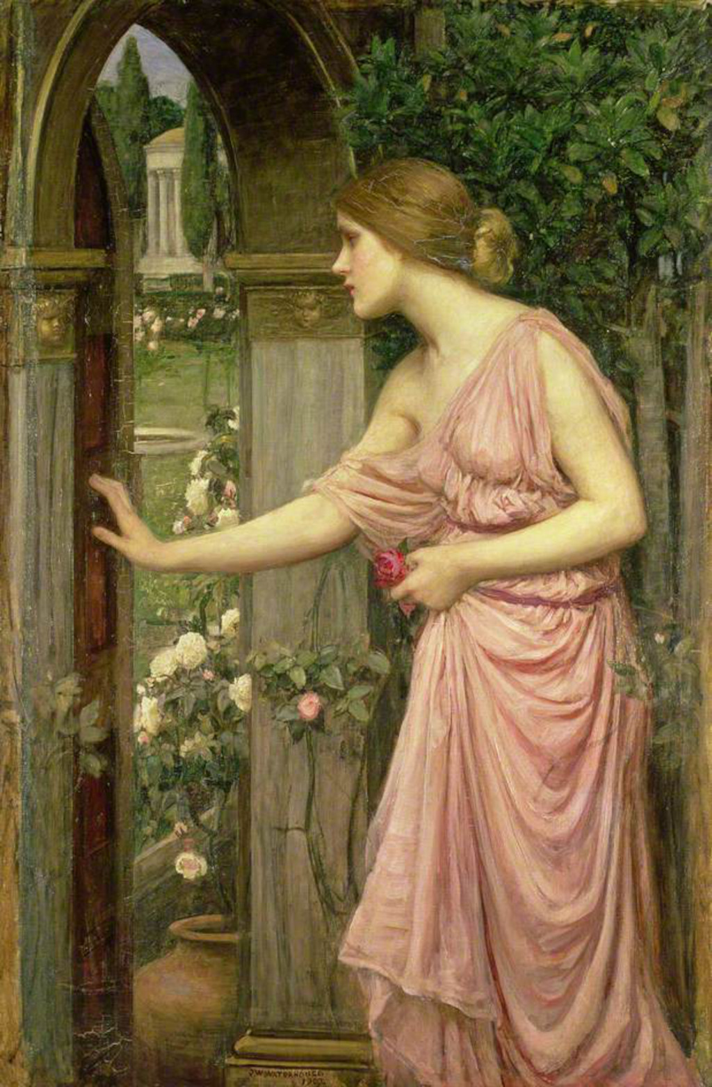 Psyche entering Cupid's Garden in Detail John William Waterhouse
